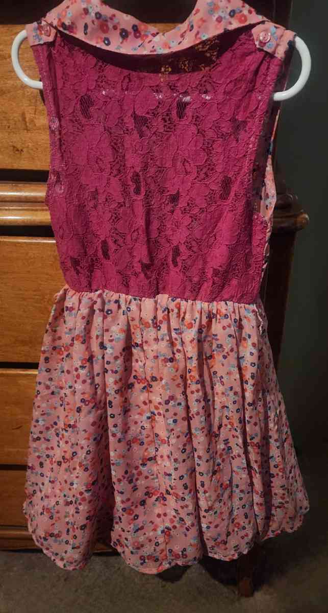 Girl Toddler Pink Cardigan  Floral Dress - Los Angeles, California - FleaMarketBay