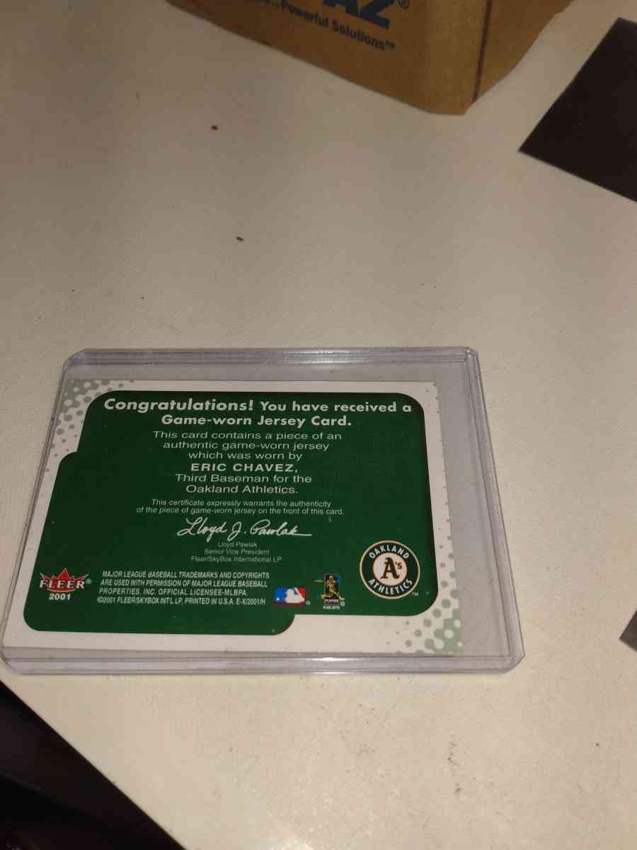 2001 Fleer air Chavez game use relic extreme behind the numb - Alicia, Arkansas - FleaMarketBay