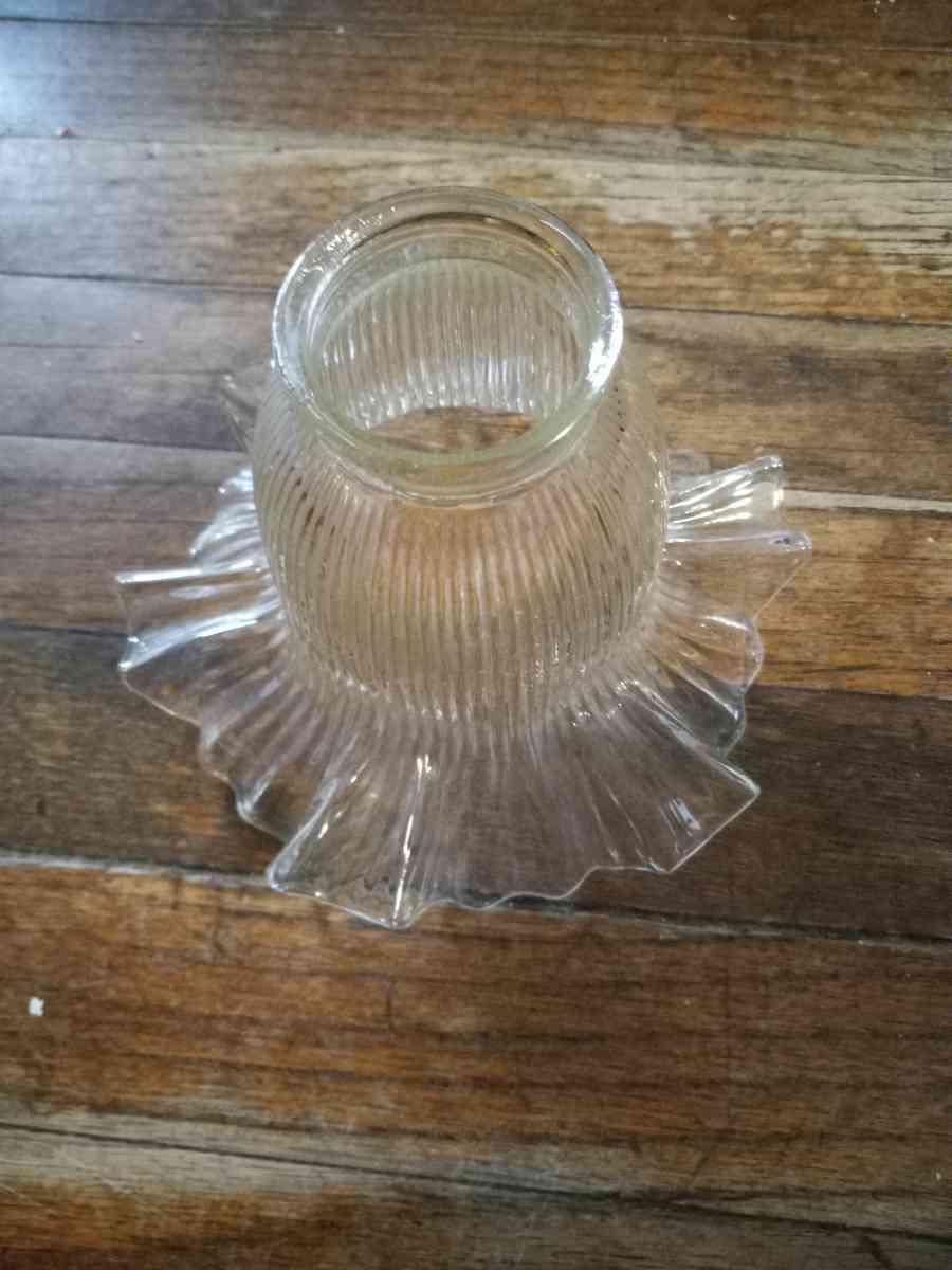 vintage clear ruffled glass light fan globe - Bangor, Maine