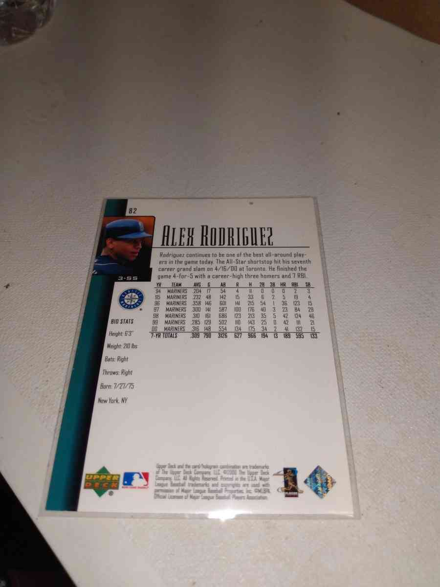2001 upper deck Alex Rodriguez - Alicia, Arkansas - FleaMarketBay