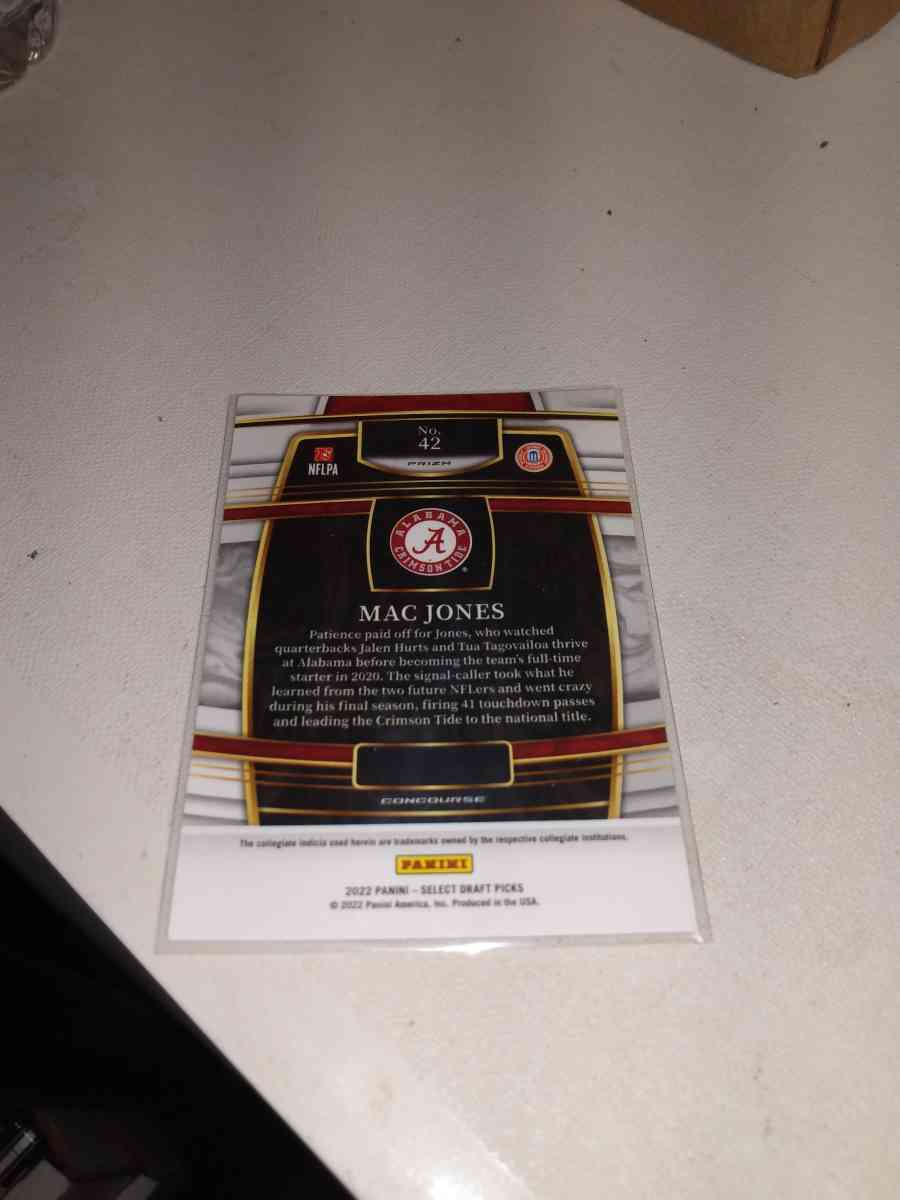 2022 Panini select Mac Jones rookie card - Alicia, Arkansas - FleaMarketBay