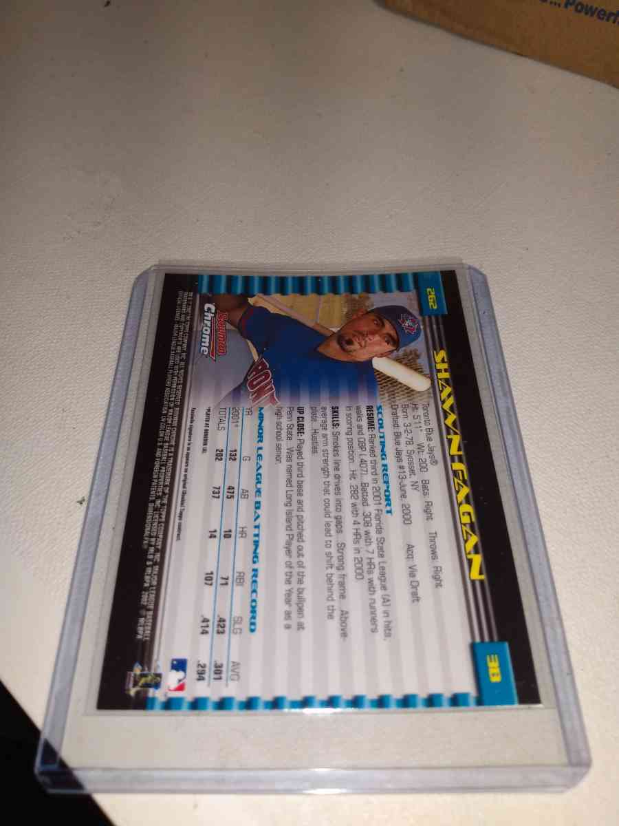 2002 Bowman Chrome rookie card autograph Sean Fagan - Alicia, Arkansas - FleaMarketBay