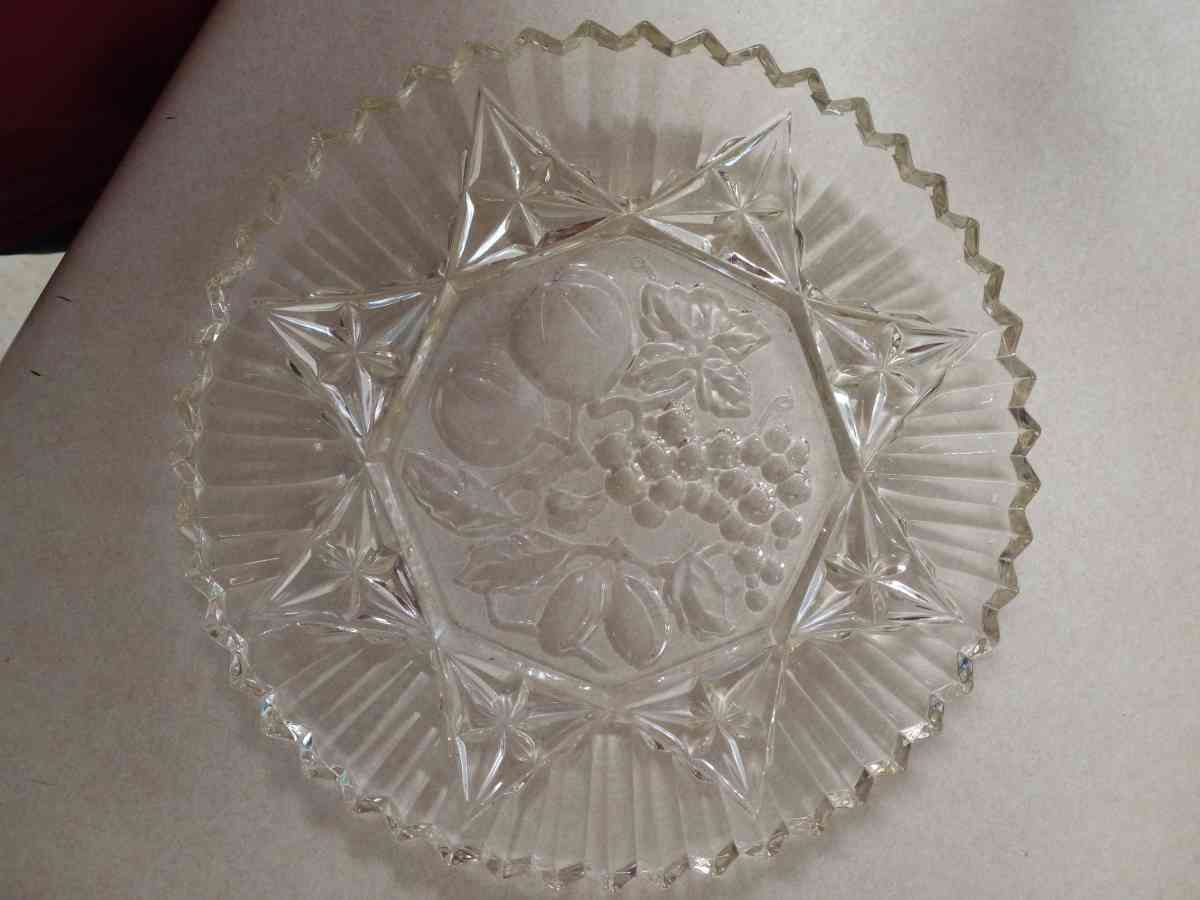 Vintage Federal depression glass food platter - Bangor, Maine