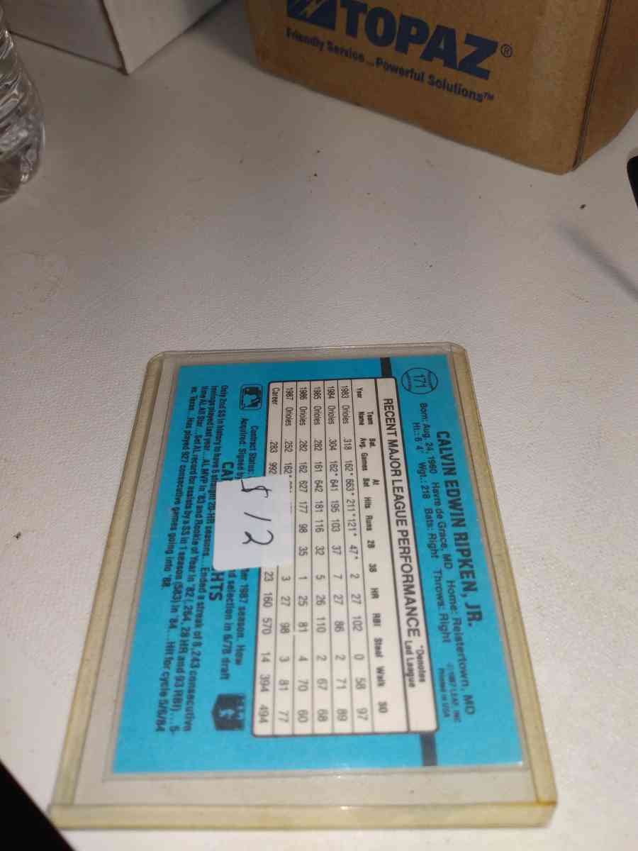 1988 donruss Cal ripken Jr - Alicia, Arkansas - FleaMarketBay