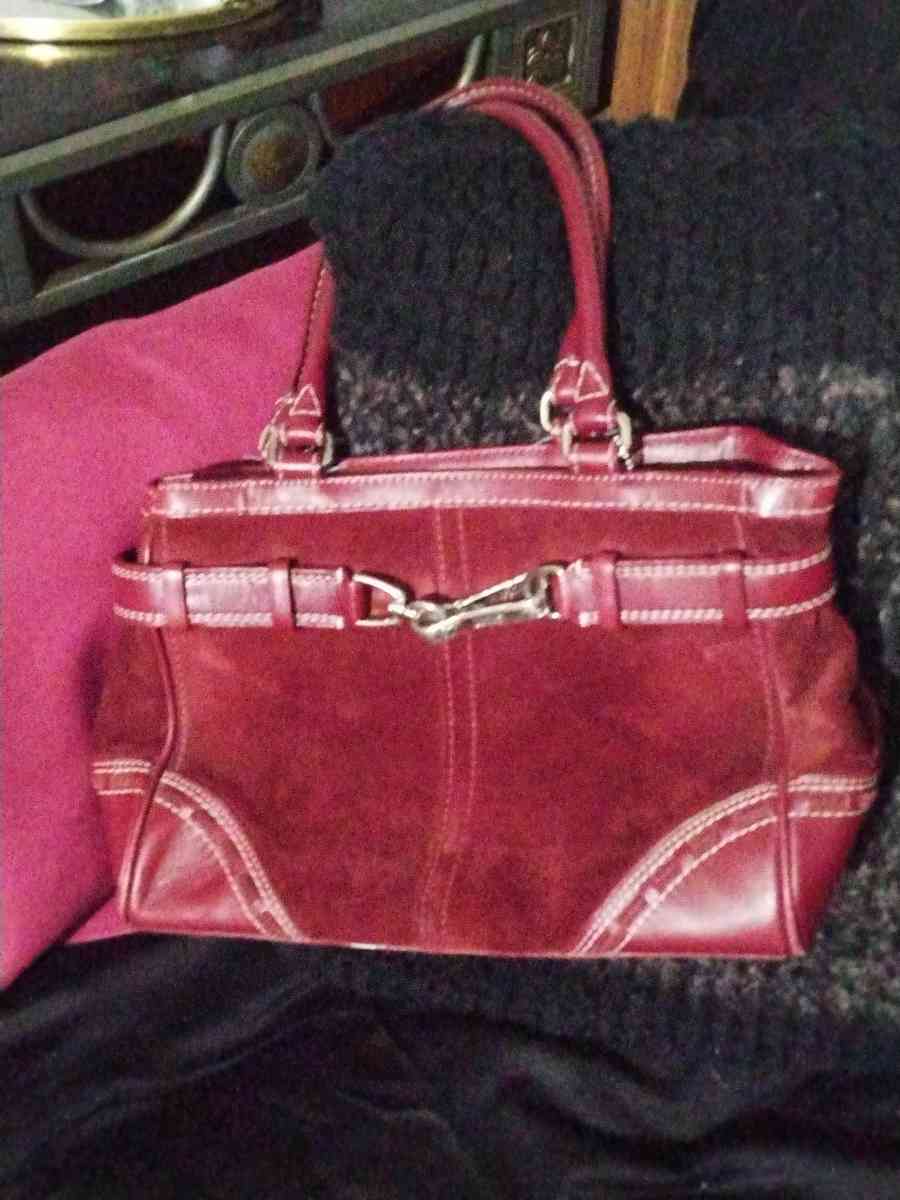 COACH RED WINE SUADE HANDBAG - Belen, New Mexico