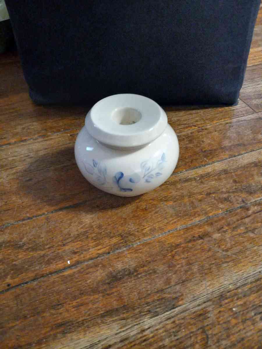 2 hand painted blue rose candle holders - Bangor, Maine