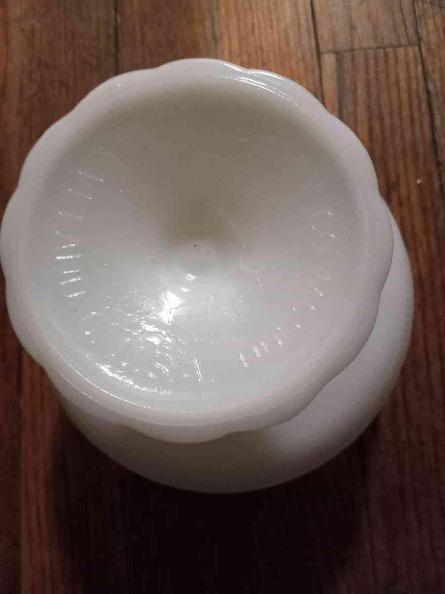 Vintage EO Brody milk glass compote M6000 - Bangor, Maine - FleaMarketBay