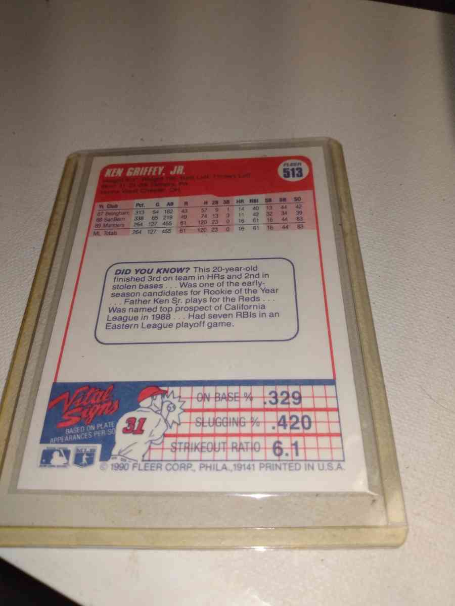 1990 Fleer Ken Griffey Jr - Alicia, Arkansas - FleaMarketBay