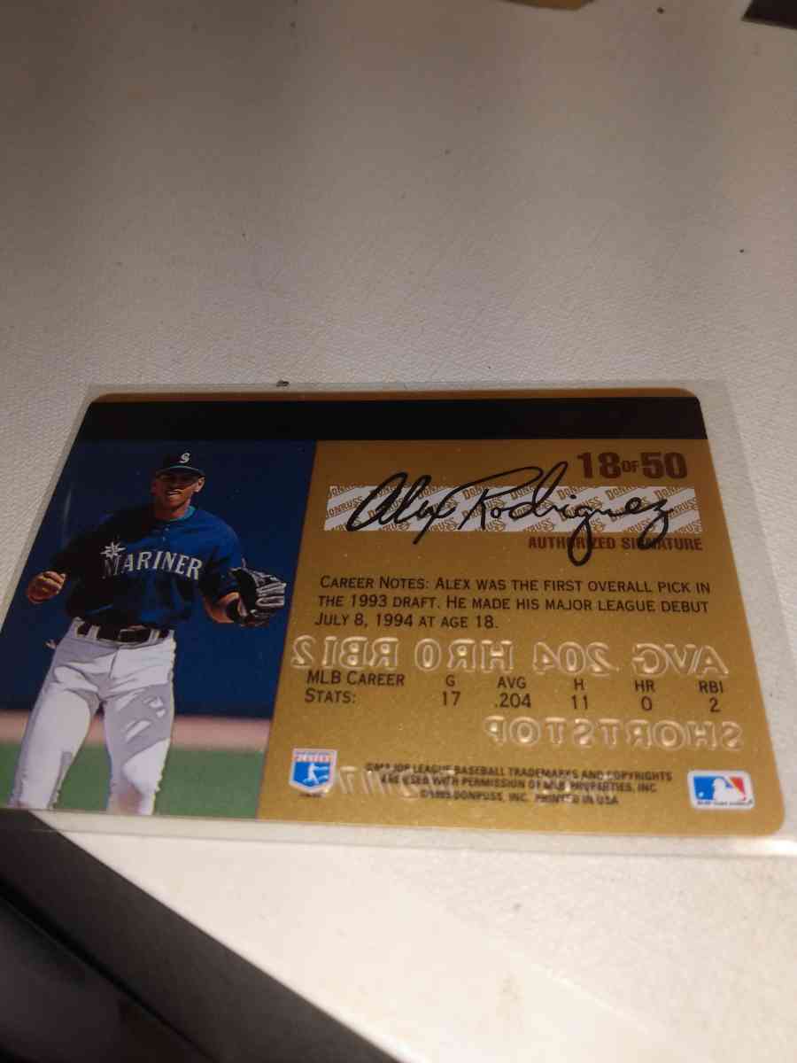 1994 credit card Alex Rodriguez card 18 and 50 this is great