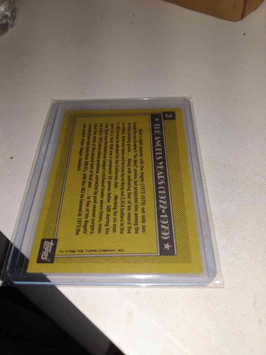 1990 Topps Nolan Ryan 5000 strikeouts - Alicia, Arkansas - FleaMarketBay