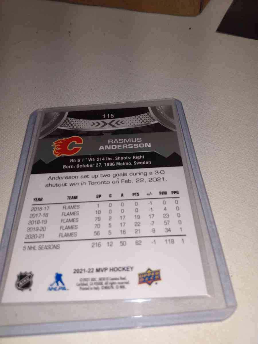 20212022 MVP upper Deck rasmus Anderson autograph - Alicia, Arkansas - FleaMarketBay