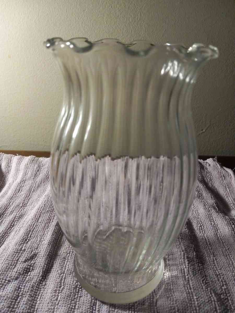 Hand blown ribbed glass vase - Bangor, Maine
