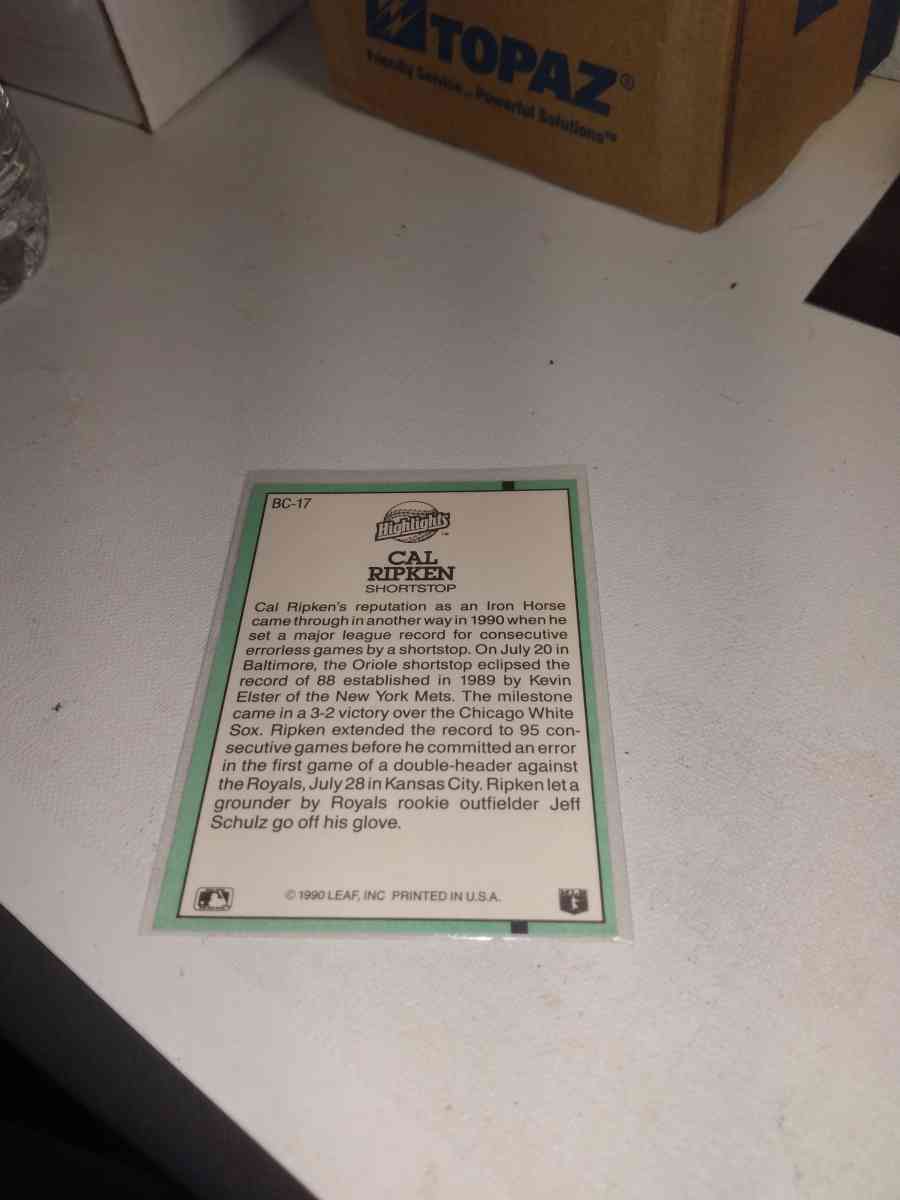1991 Cal ripken Jr error card - Alicia, Arkansas - FleaMarketBay