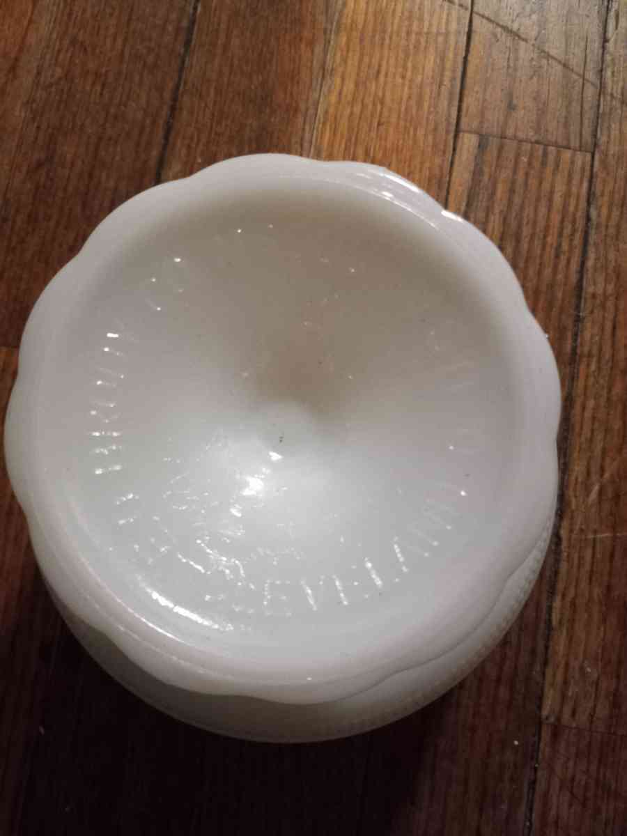 Vintage EO Brody milk glass compote M6000 - Bangor, Maine - FleaMarketBay