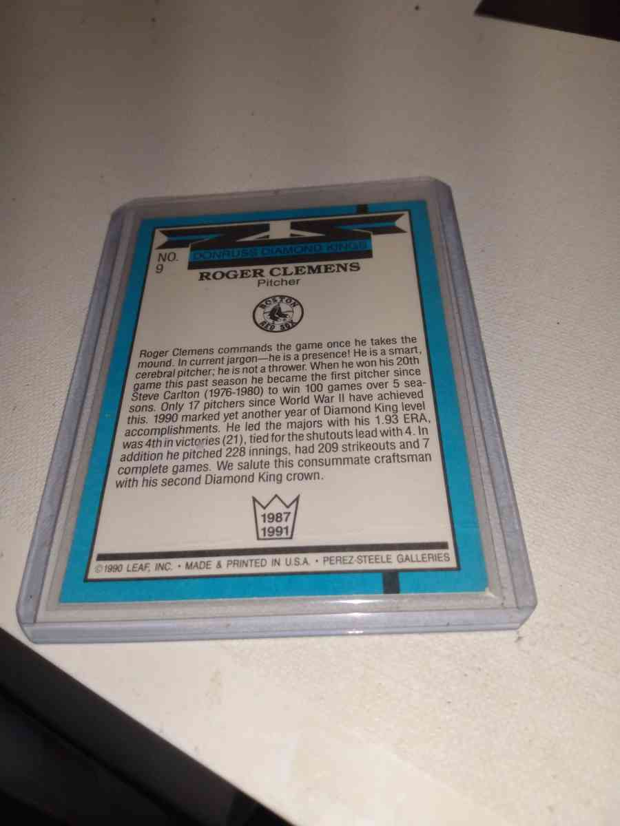 diamond King 1990 donruss Roger Clemens - Alicia, Arkansas - FleaMarketBay