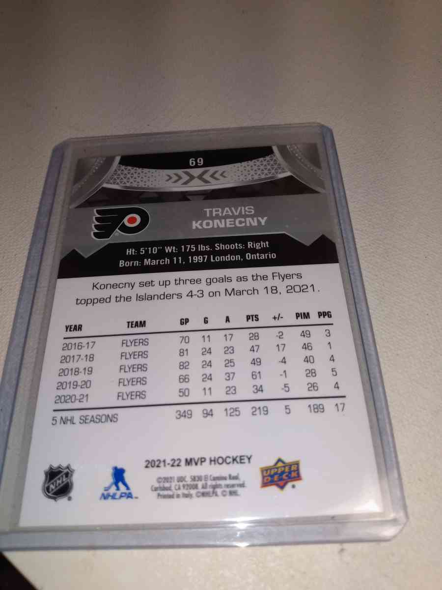 Travis konecny silver autograph card upper Deck - Alicia, Arkansas - FleaMarketBay