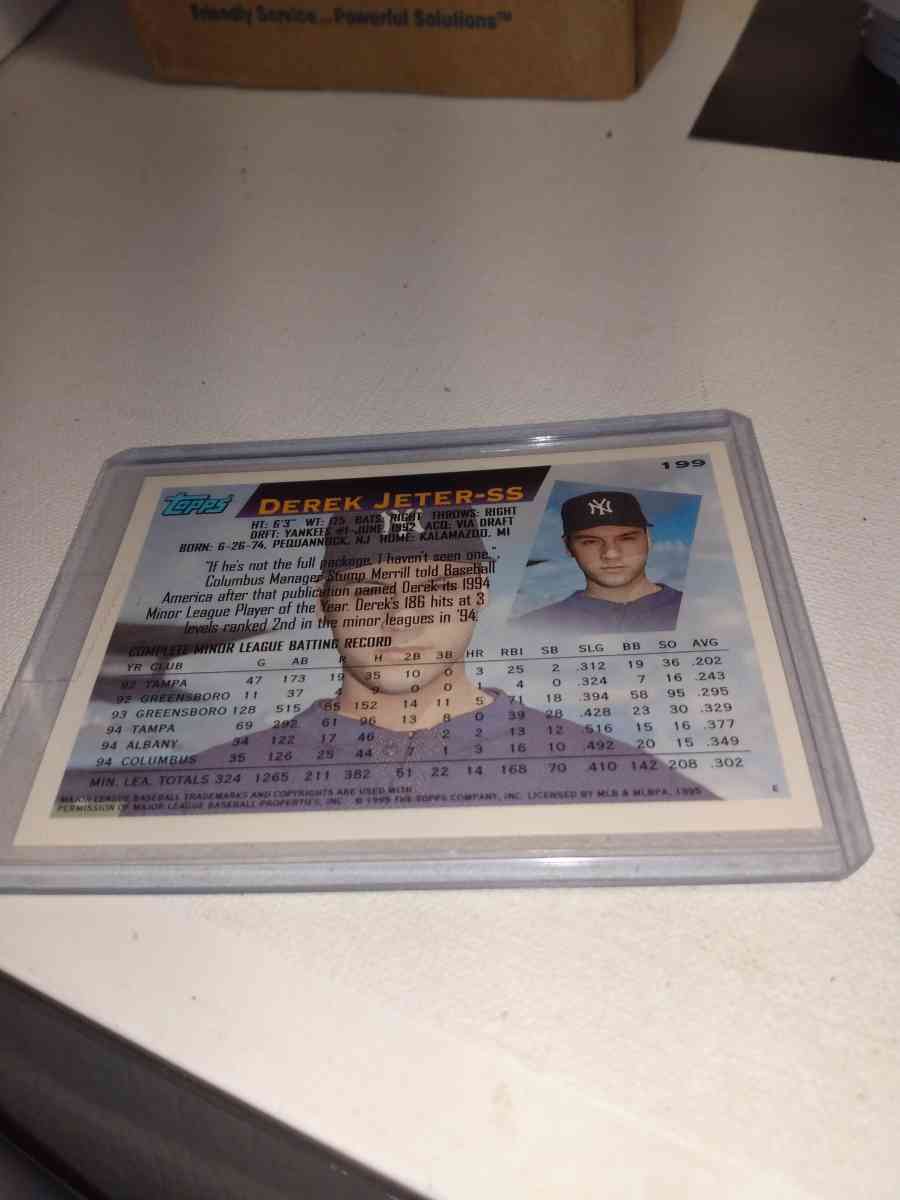 1995 Derek Jeter future star Topps - Alicia, Arkansas - FleaMarketBay