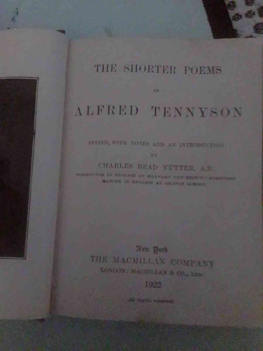 The Shorter Poems of Alfred Tennyson - Moorhead, Minnesota - FleaMarketBay