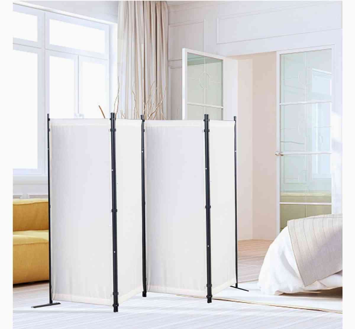 4 panel room divider privacy screen partition off white - Stockton, California - FleaMarketBay
