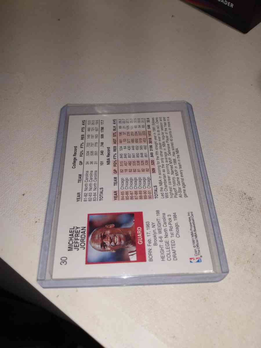 1991 NBA hoops Michael Jordan most valuable player card - Alicia, Arkansas - FleaMarketBay