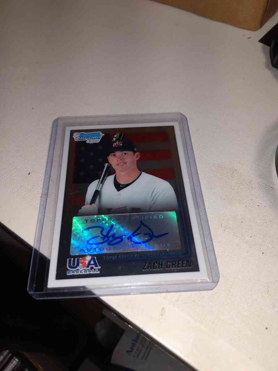 2010 Topps Bowman first Chrome card Zach green autograph - Alicia, Arkansas - FleaMarketBay