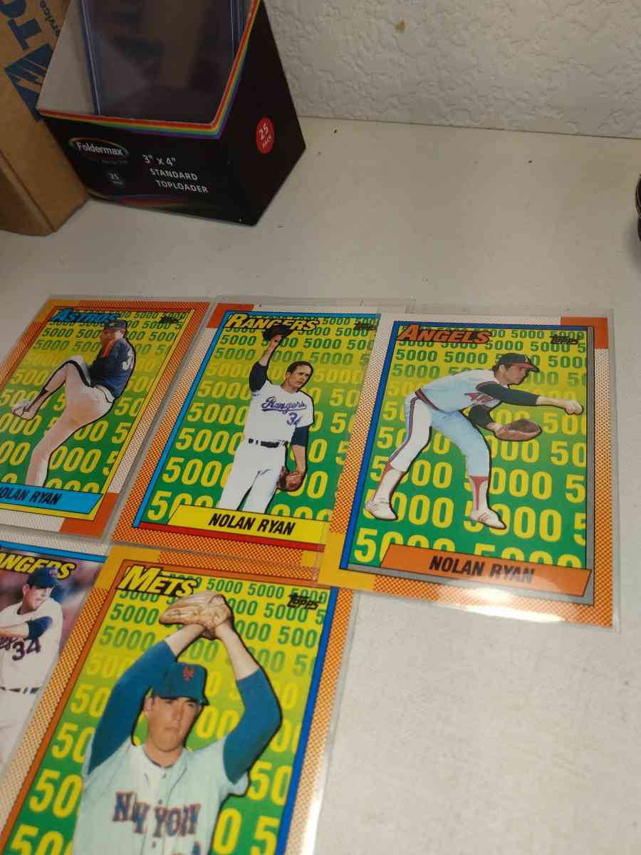 1990 Topps card lot Nolan Ryan 5000 strikeouts - Alicia, Arkansas - FleaMarketBay