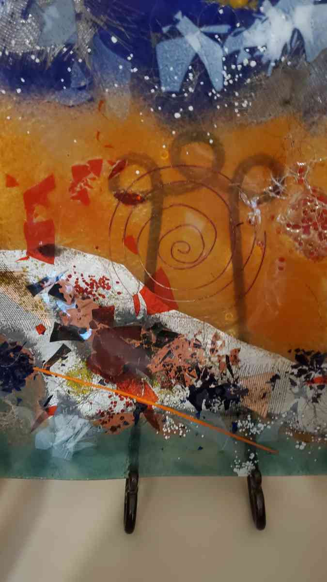 Abstract Glass Art Picture with Stand - Pelham, Alabama - FleaMarketBay