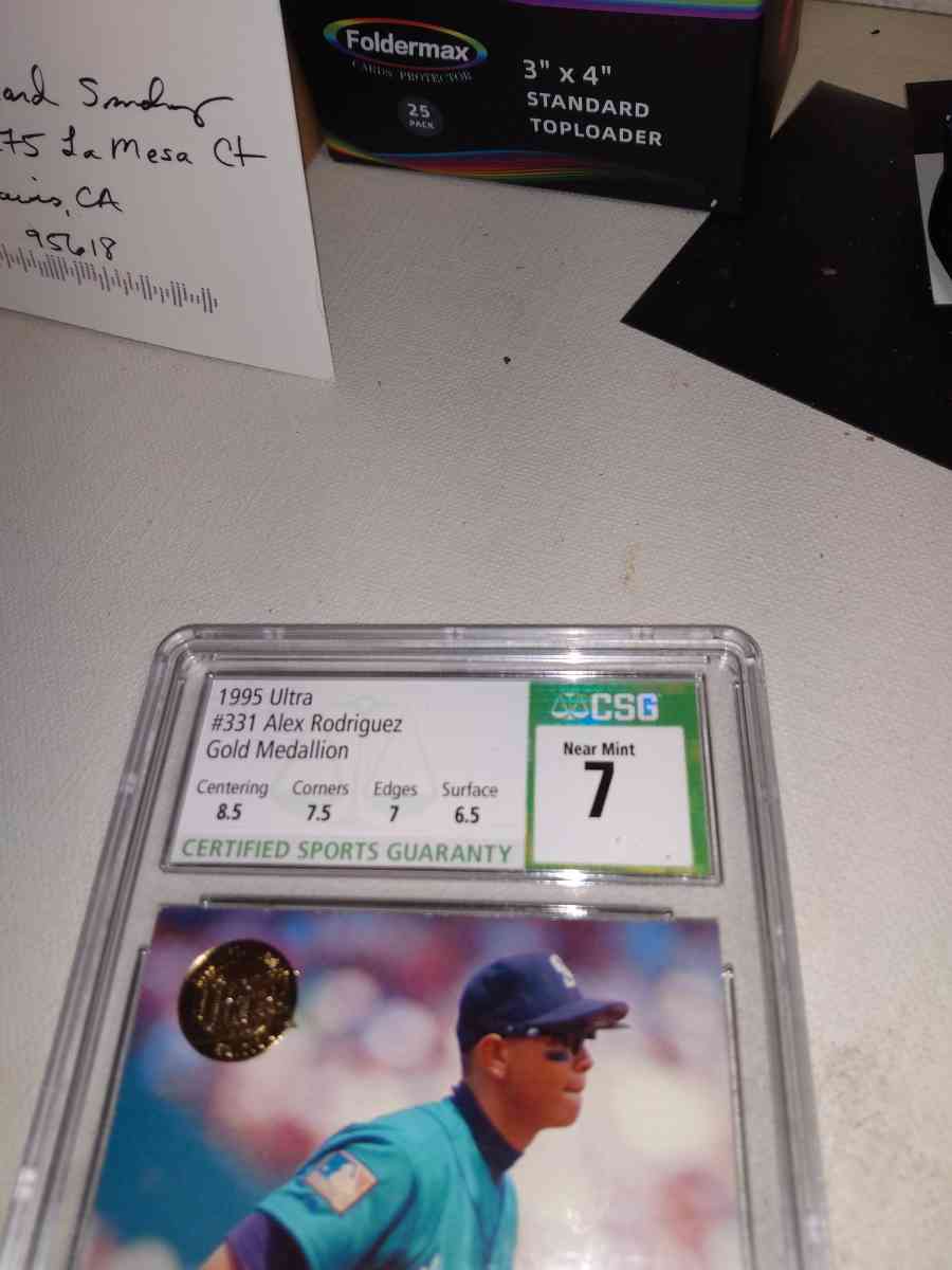 CSG 7 graded 1995 ultra golden medallion Alex Rodriguez rook - Alicia, Arkansas - FleaMarketBay