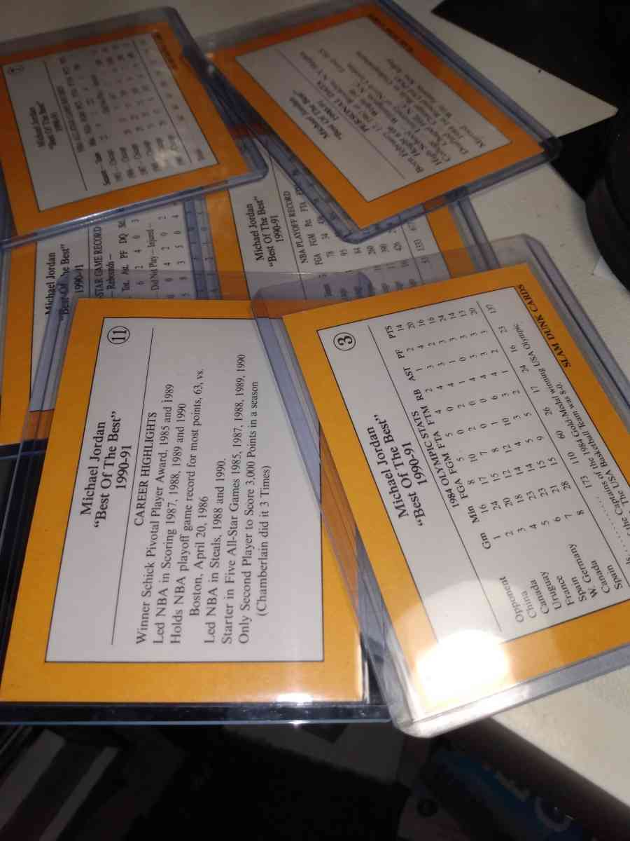 b91 through 1992 special card slam dunk cards Michael Jordan - Alicia, Arkansas - FleaMarketBay