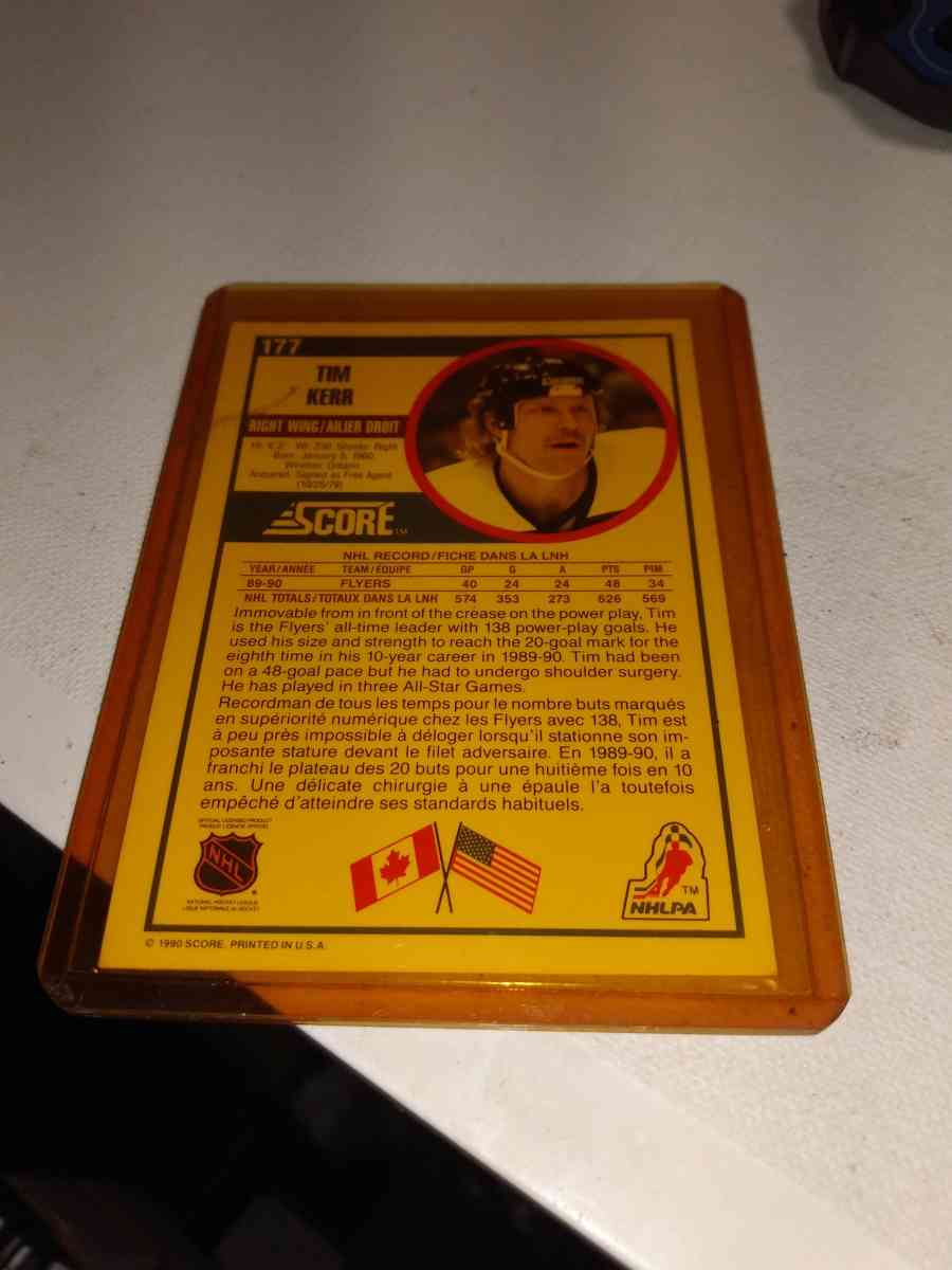 1990 score hockey Tim Kerr encore autograph - Alicia, Arkansas - FleaMarketBay