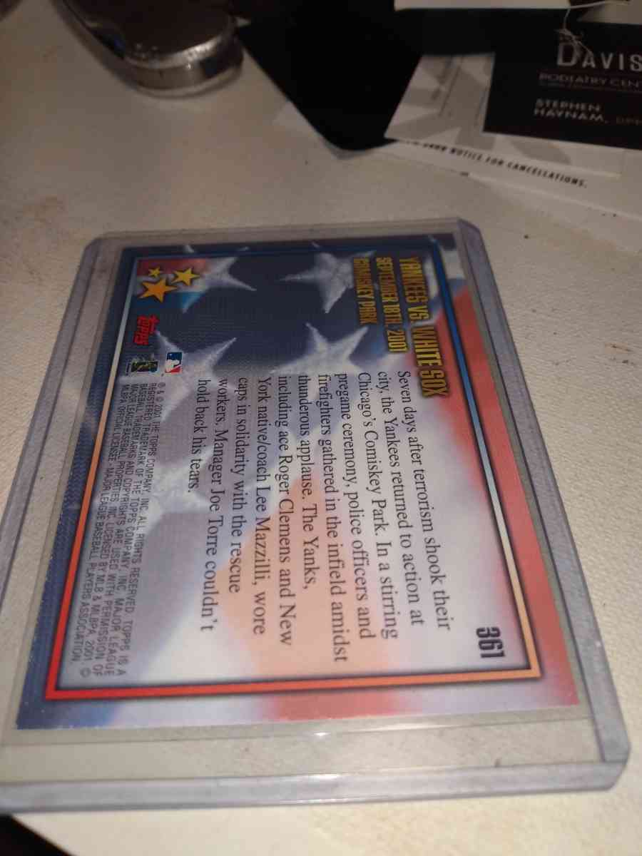 2001 tops 2001 comiskey Park September 18th - Alicia, Arkansas - FleaMarketBay