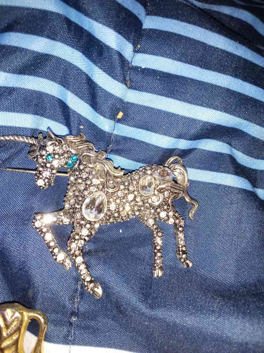 vintage silver unicorn pin - Flippin, Arkansas