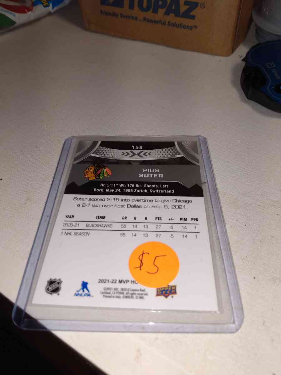 20212022 upper Deck MVP autograph pius suter - Alicia, Arkansas - FleaMarketBay