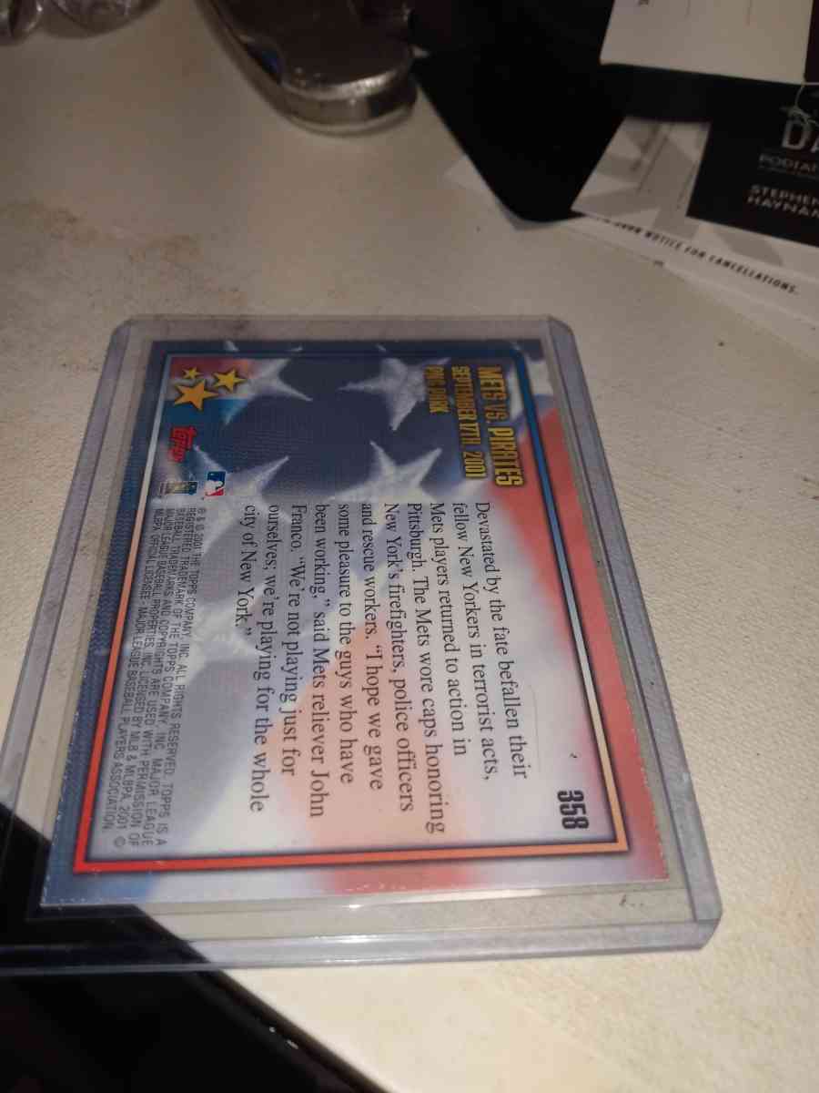 2001 tops September 17th 2001 PNC Park Mike Piazza - Alicia, Arkansas - FleaMarketBay