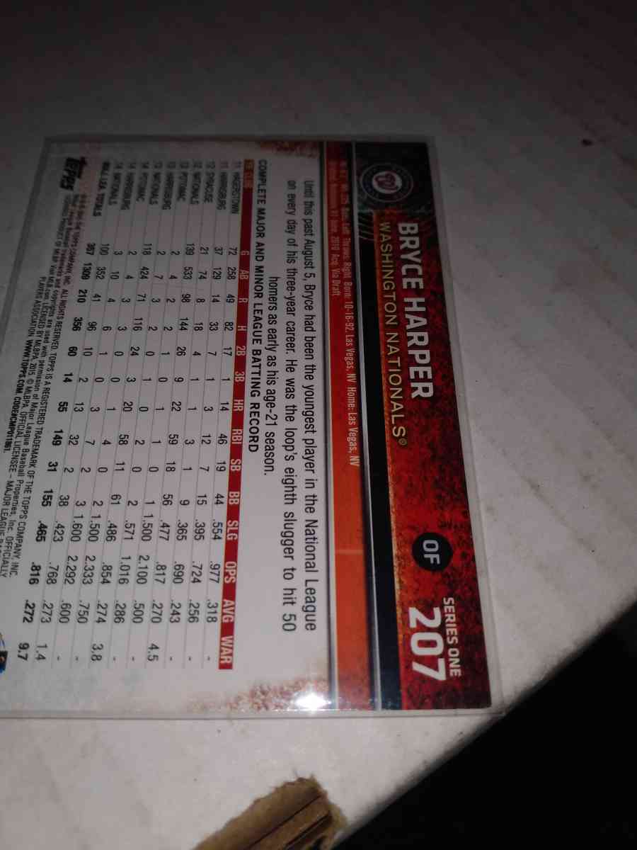 2015 Topps Bryce Harper - Alicia, Arkansas - FleaMarketBay