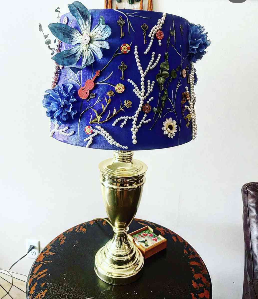 upcycled hand crafted and hand painted Lamp - Washington, Michigan - FleaMarketBay