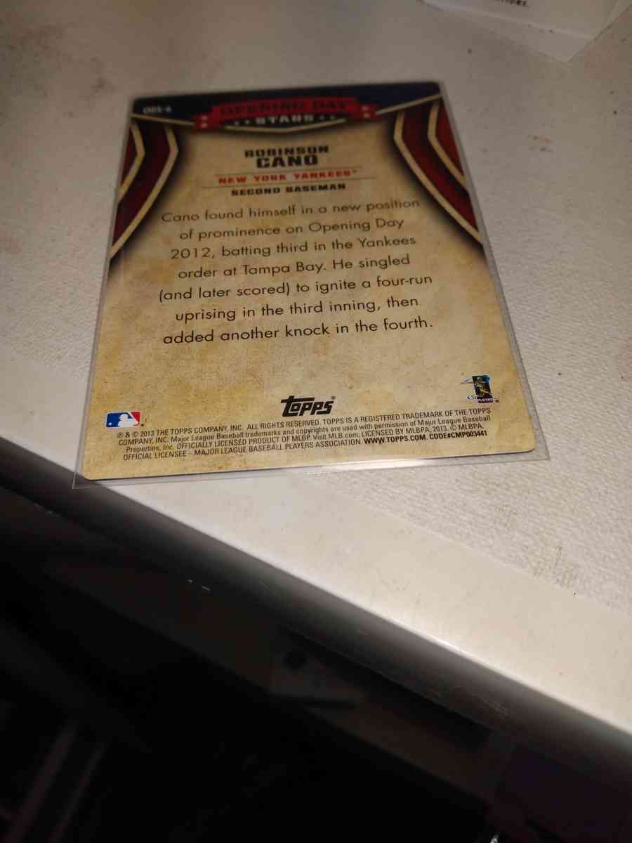 2013 opening day tops Robinson cano - Alicia, Arkansas - FleaMarketBay