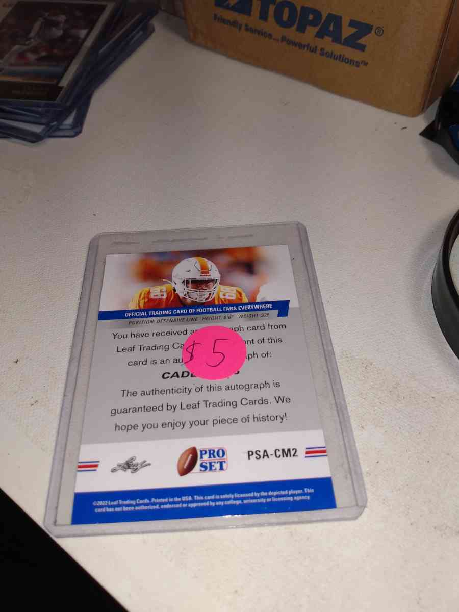 2022 pro stat Cade Mays autograph - Alicia, Arkansas - FleaMarketBay