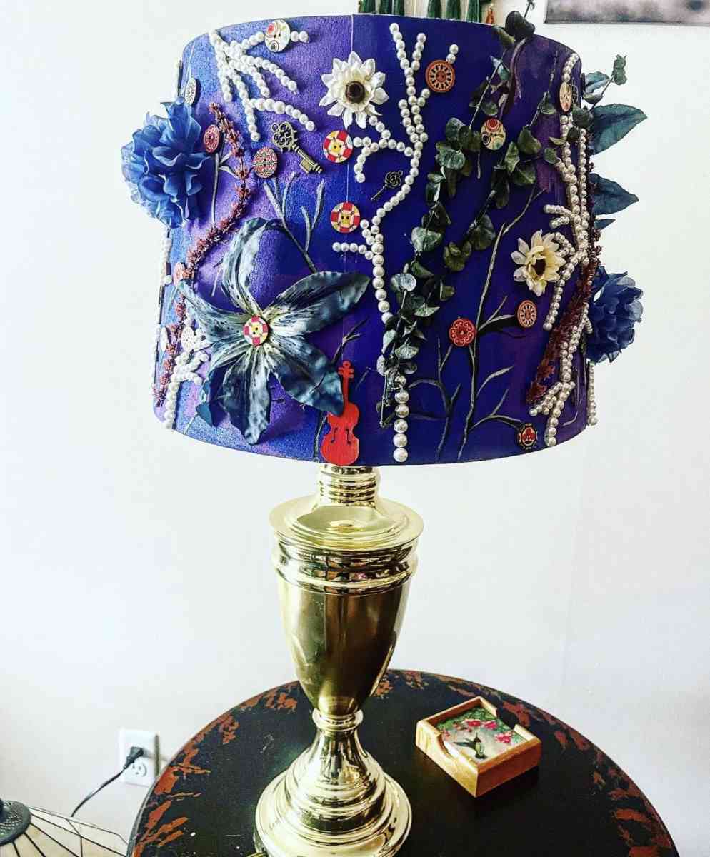 upcycled hand crafted and hand painted Lamp - Washington, Michigan - FleaMarketBay