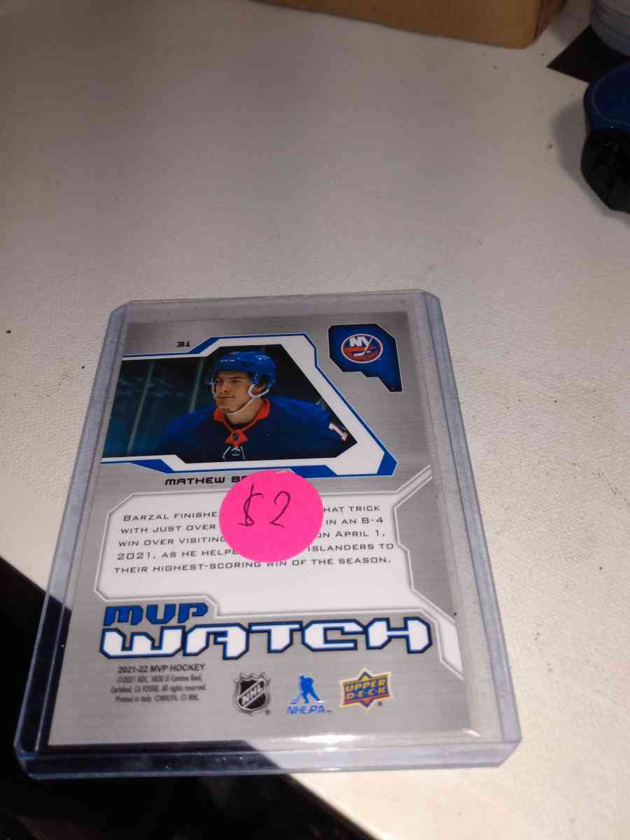 the MVP 2022 upper Deck autograph Matthew barzal - Alicia, Arkansas - FleaMarketBay