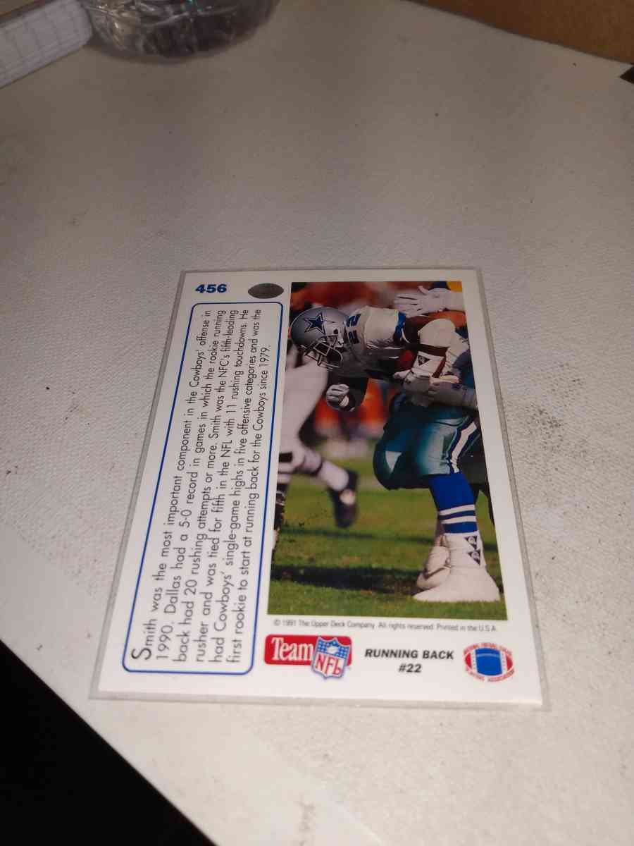 1991 upper Deck emmitt Smith - Alicia, Arkansas - FleaMarketBay