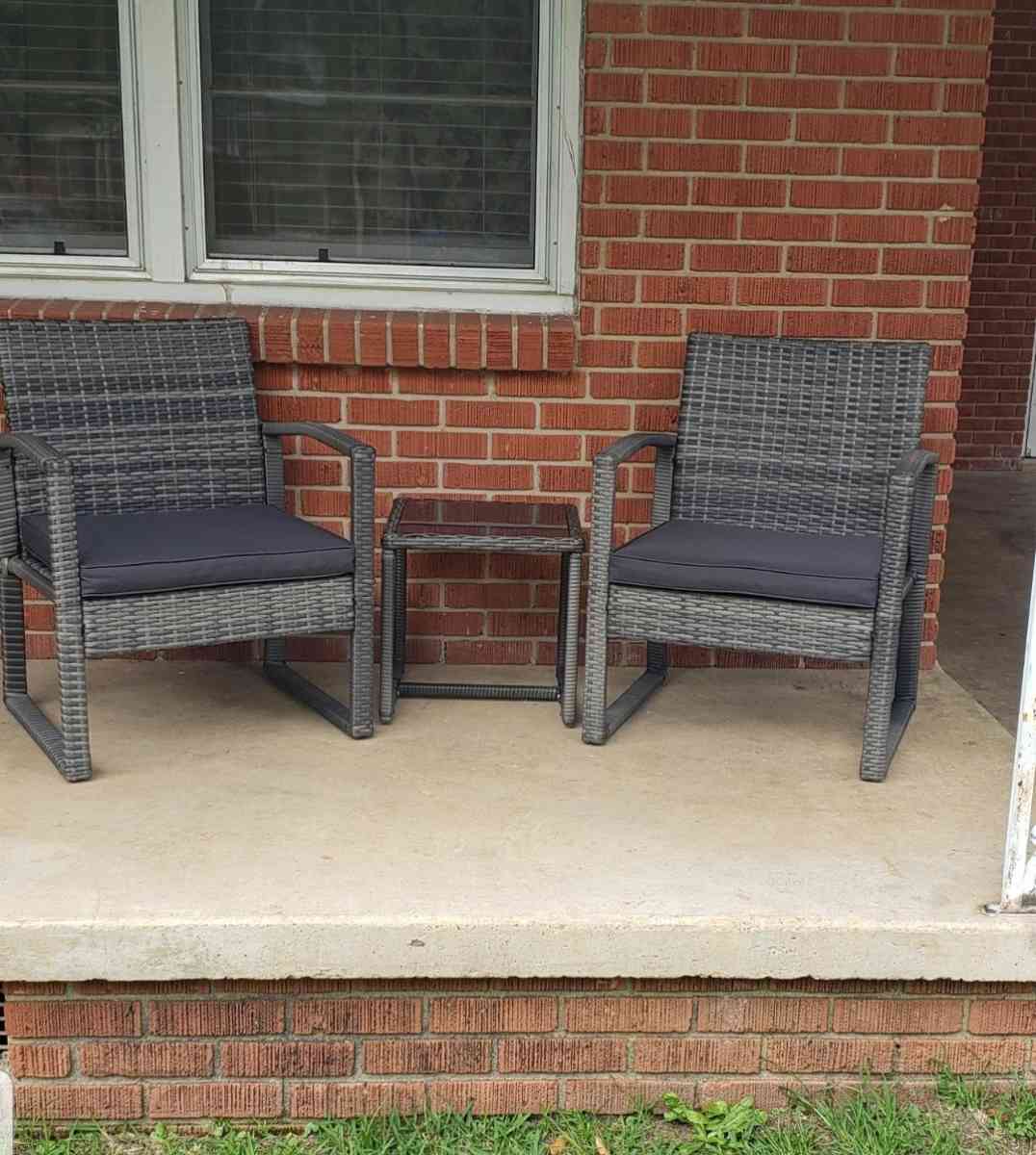3pc outdoor patio balcony porch wicker furniture set - Stockton, California - FleaMarketBay