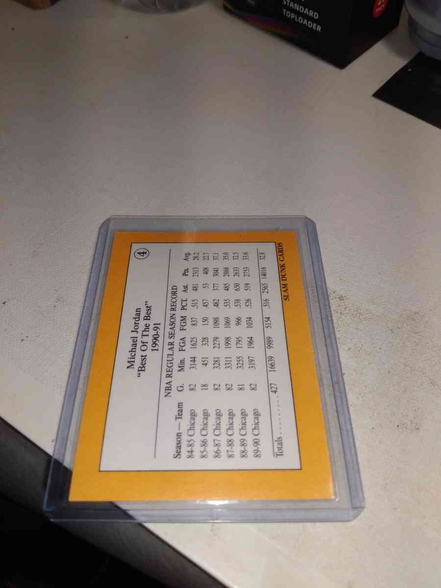 1991 1992 slam dunk cards Michael Jordan card number four - Alicia, Arkansas - FleaMarketBay