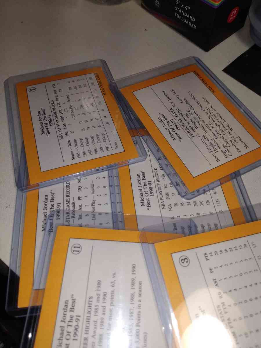 b91 through 1992 special card slam dunk cards Michael Jordan - Alicia, Arkansas - FleaMarketBay