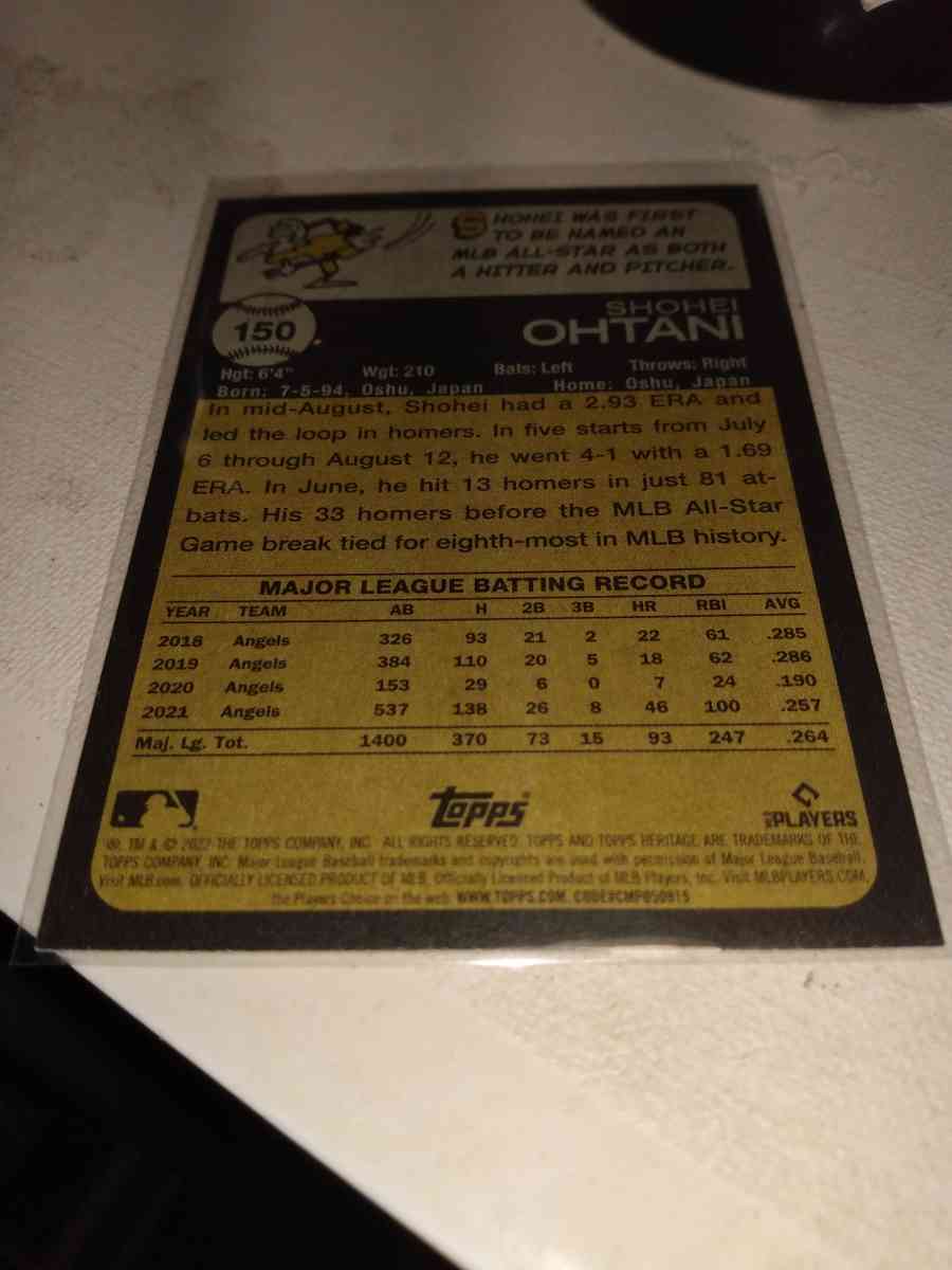 2022 heritage Topps shohei otani - Alicia, Arkansas - FleaMarketBay