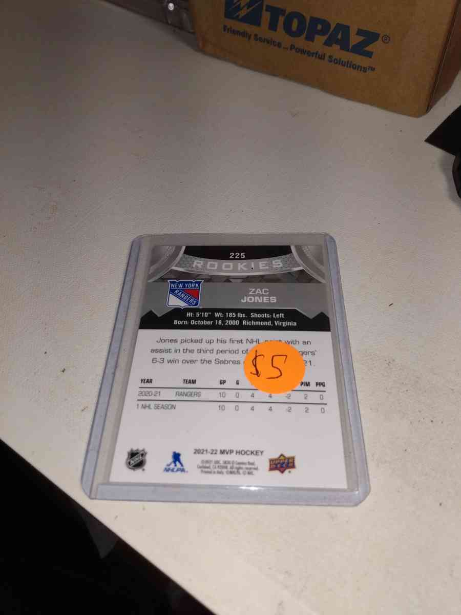 2022 rookie autograph Zach Jones upper Deck MVP - Alicia, Arkansas - FleaMarketBay