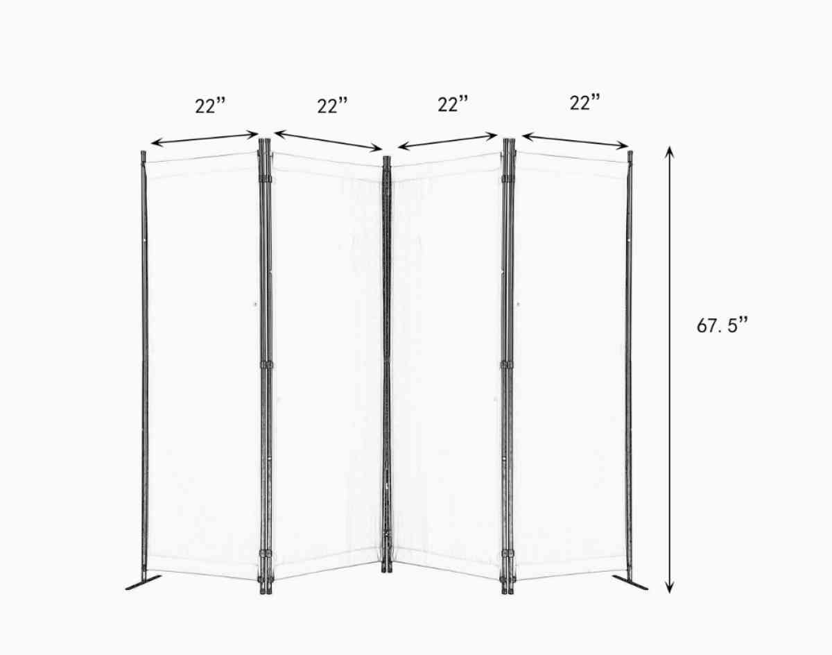 4 panel room divider privacy screen partition off white - Stockton, California - FleaMarketBay