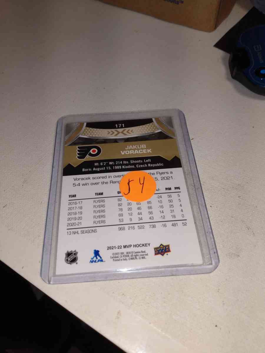 2021 autographed MVP upper Deck Jakub voracek - Alicia, Arkansas - FleaMarketBay