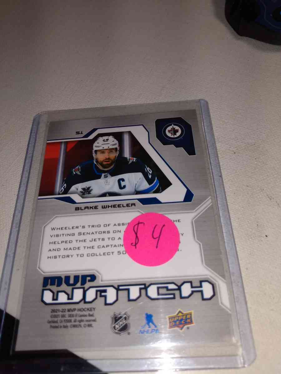 MVP upper Deck 2022 autographed Blake wheeler - Alicia, Arkansas - FleaMarketBay