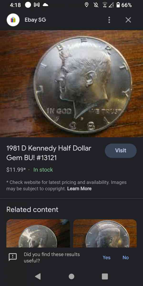 1981 silver Kennedy dollar - Flippin, Arkansas - FleaMarketBay